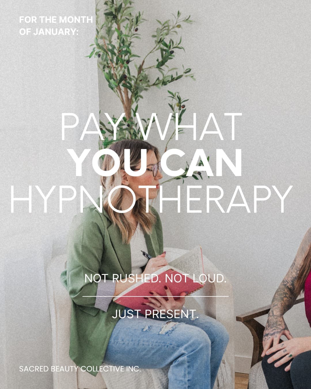 Pay What You Can Hypnotherapy event poster